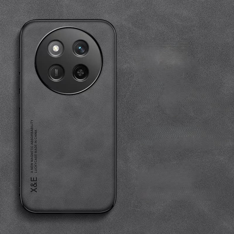 Silky Leather Finish Back Case with Built-in Magnet for Car Mount & Enhanced Camera Protection for Vivo