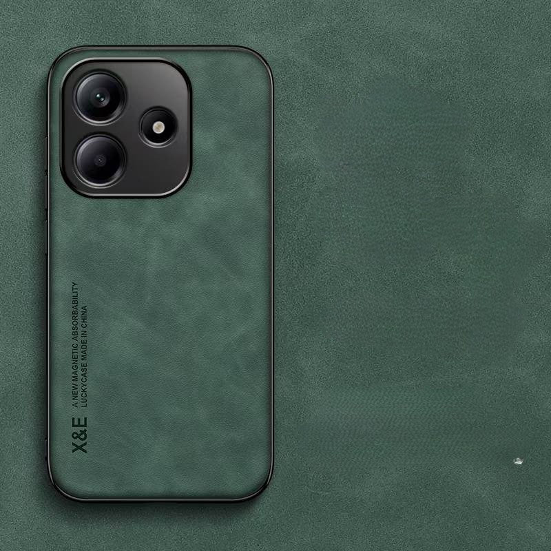 Silky Leather Finish Back Case with Built-in Magnet for Car Mount & Enhanced Camera Protection for Vivo