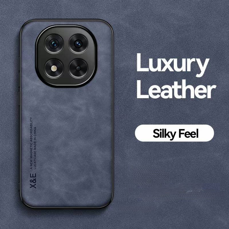 Silky Leather Finish Back Case with Built-in Magnet for Car Mount & Enhanced Camera Protection for Vivo