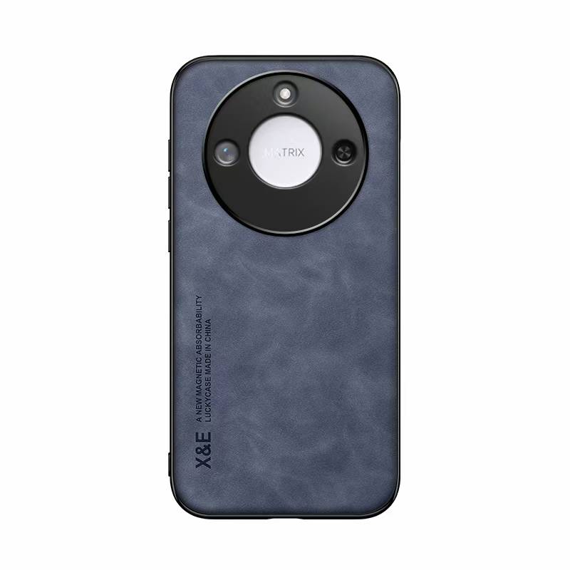 Silky Leather Finish Back Case with Built-in Magnet for Car Mount & Enhanced Camera Protection for Vivo