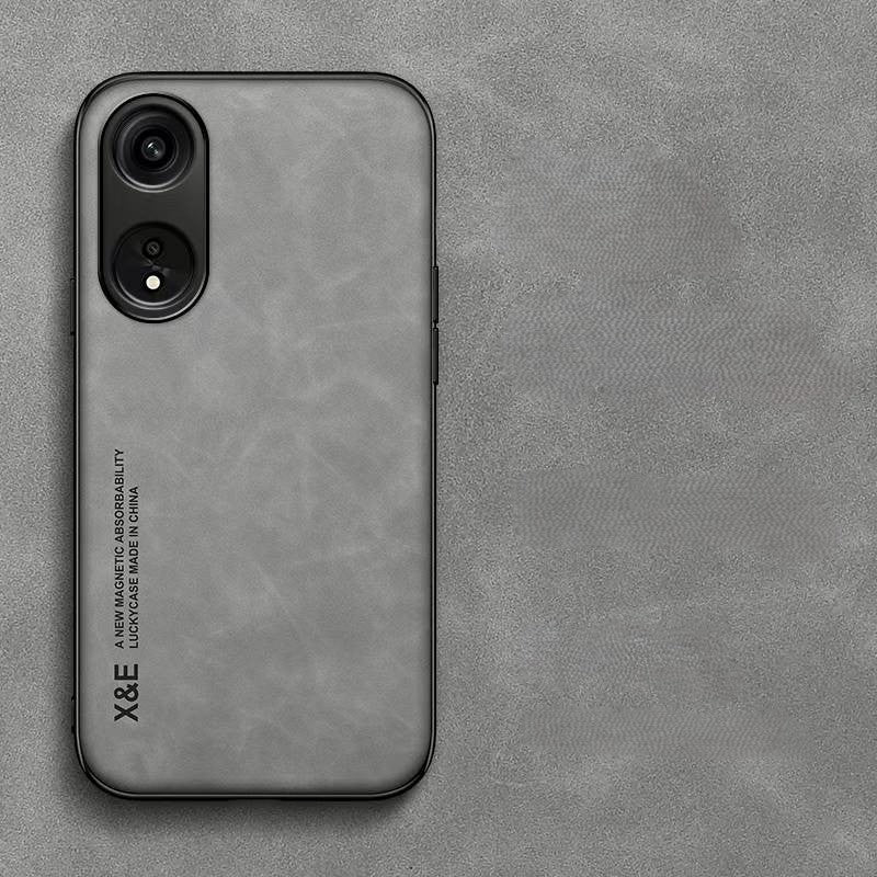 Silky Leather Finish Back Case with Built-in Magnet for Car Mount & Enhanced Camera Protection for Vivo