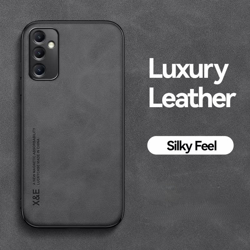 Silky Leather Finish Back Case with Built-in Magnet for Car Mount & Enhanced Camera Protection for Vivo