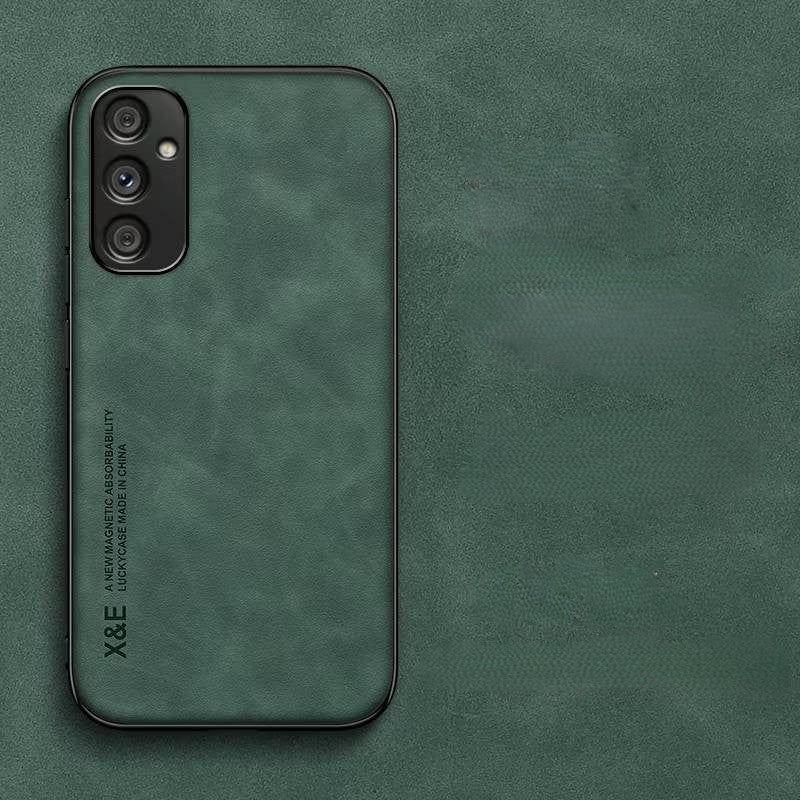 Silky Leather Finish Back Case with Built-in Magnet for Car Mount & Enhanced Camera Protection for Vivo