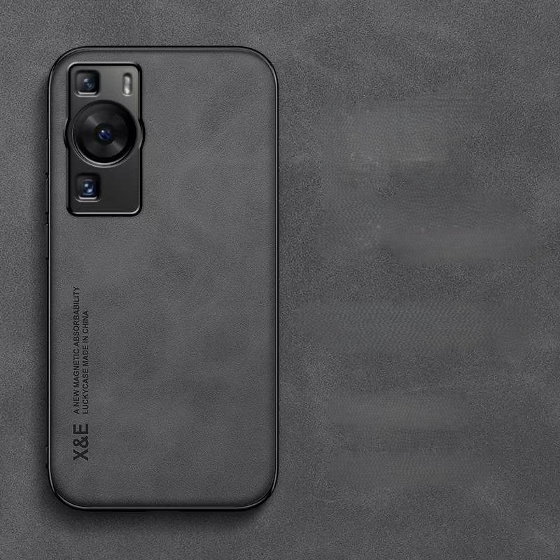Silky Leather Finish Back Case with Built-in Magnet for Car Mount & Enhanced Camera Protection for Vivo