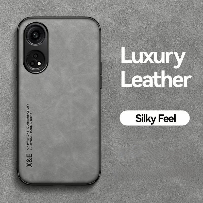 Silky Leather Finish Back Case with Built-in Magnet for Car Mount & Enhanced Camera Protection for Vivo