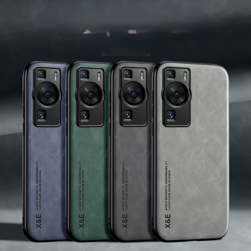 Silky Leather Finish Back Case with Built-in Magnet for Car Mount & Enhanced Camera Protection for Vivo